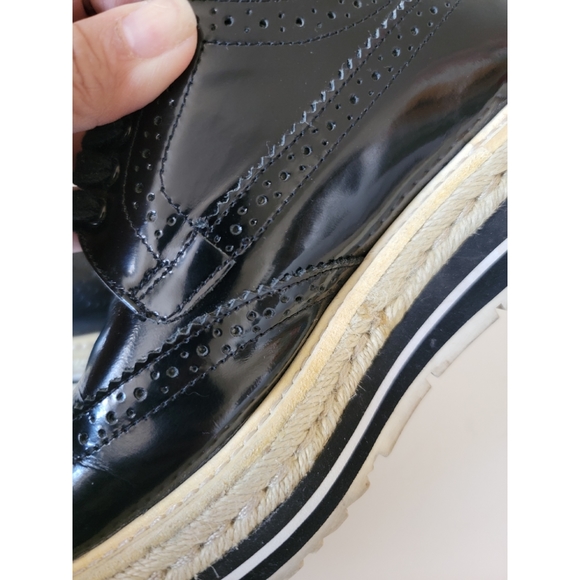 🔥SOLD🔥PRADA Wingtip Espadrilles Oxford Women's Shoes - Picture 9 of 12